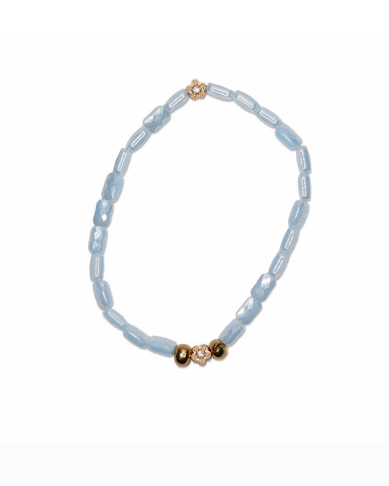 Acqua Fiorita – Bracciale perline turchesi e dettagli oro